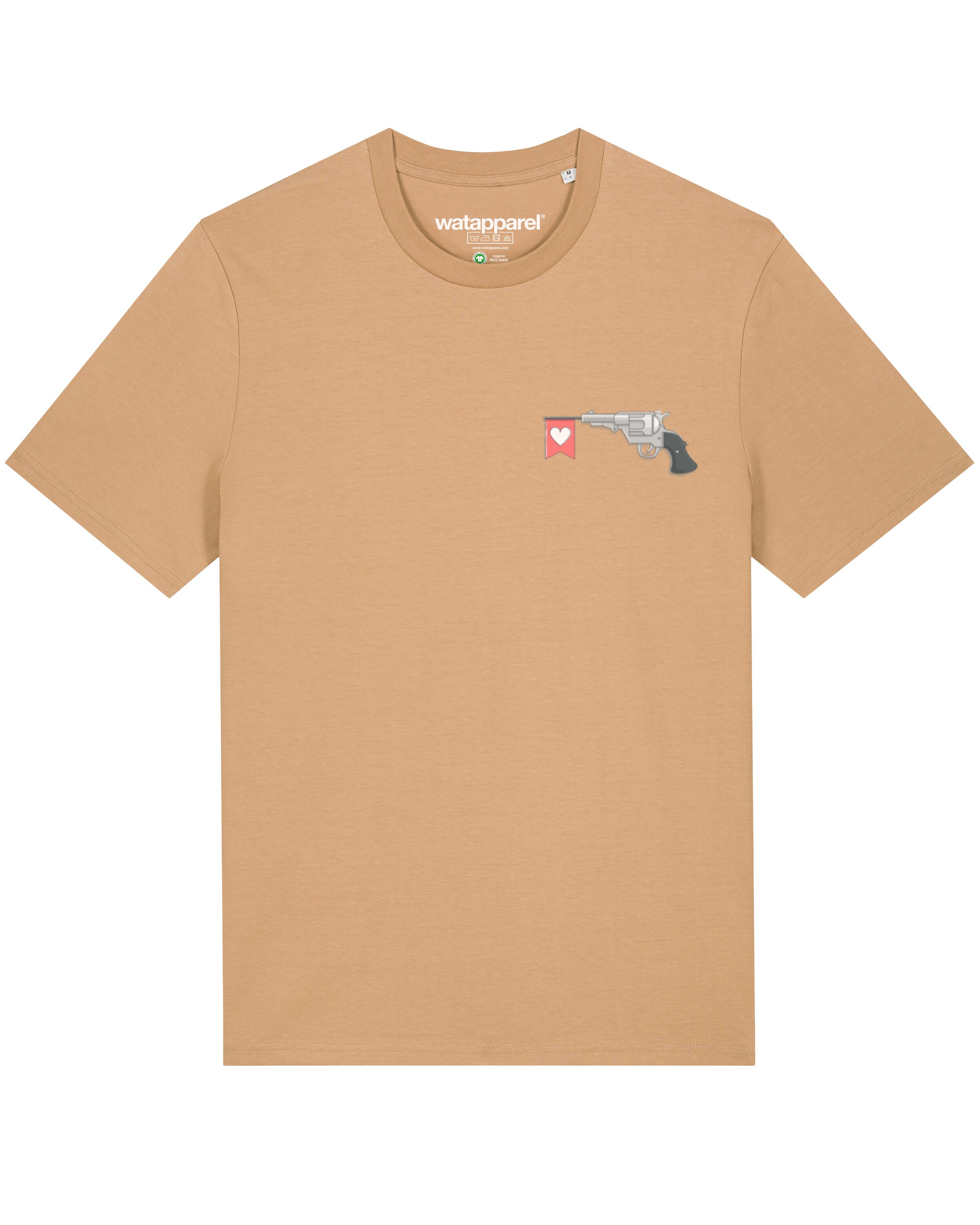 T-Shirt 'Make love not war' Watapparel en beige : devant