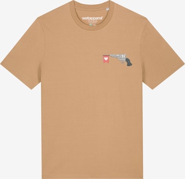 T-Shirt 'Make love not war' Watapparel en beige : devant
