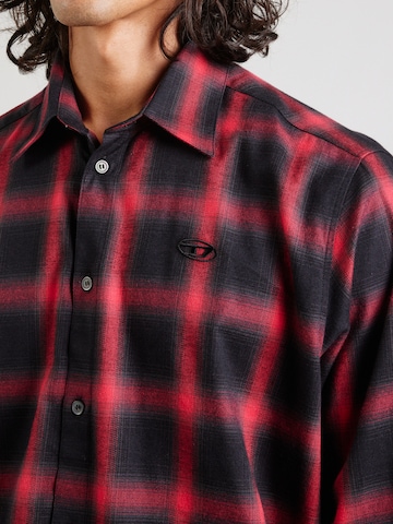 DIESEL Comfort fit Button Up Shirt 'S-SIMPLY' in Black