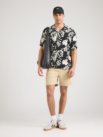 JACK & JONES Comfort fit Button Up Shirt 'JJJEFF' in Black