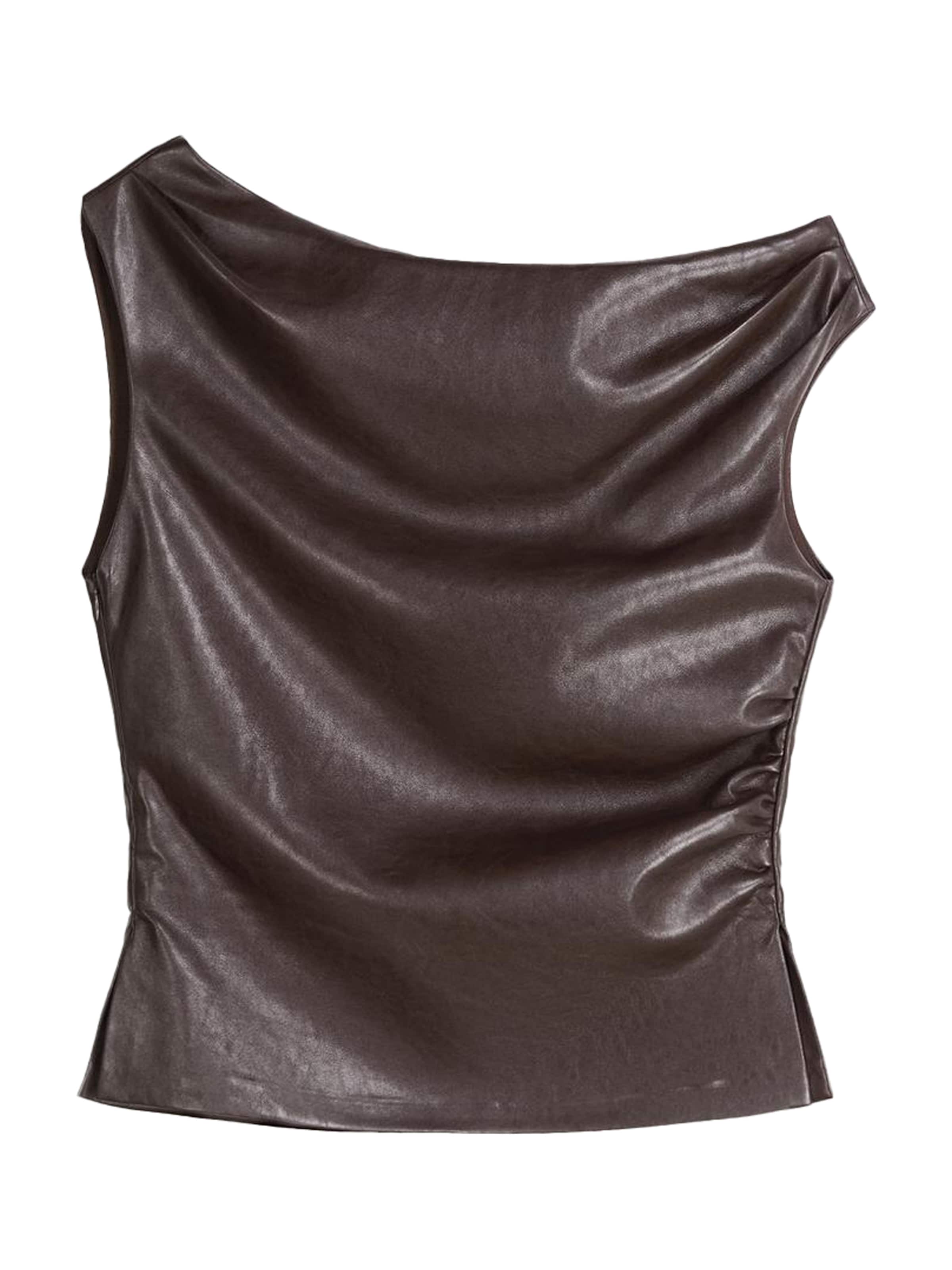 Bershka Top – hnědá: přední strana