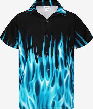 Maglietta 'Flames' di King Kameha in blu: frontale