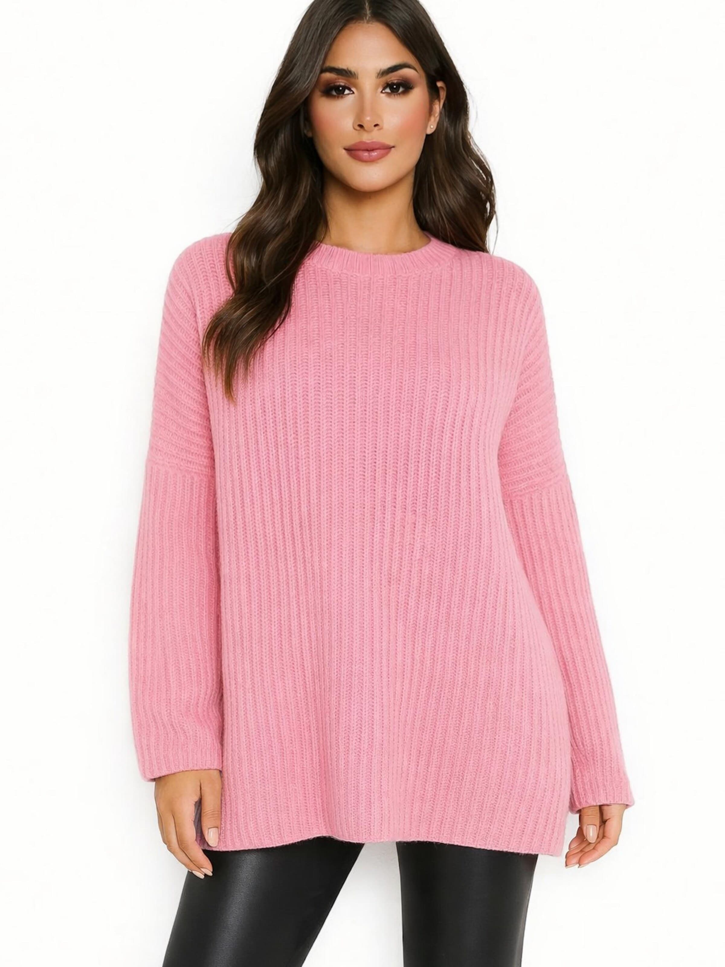 Worldclassca Oversized Sweater 'Dicker' in Pink: front