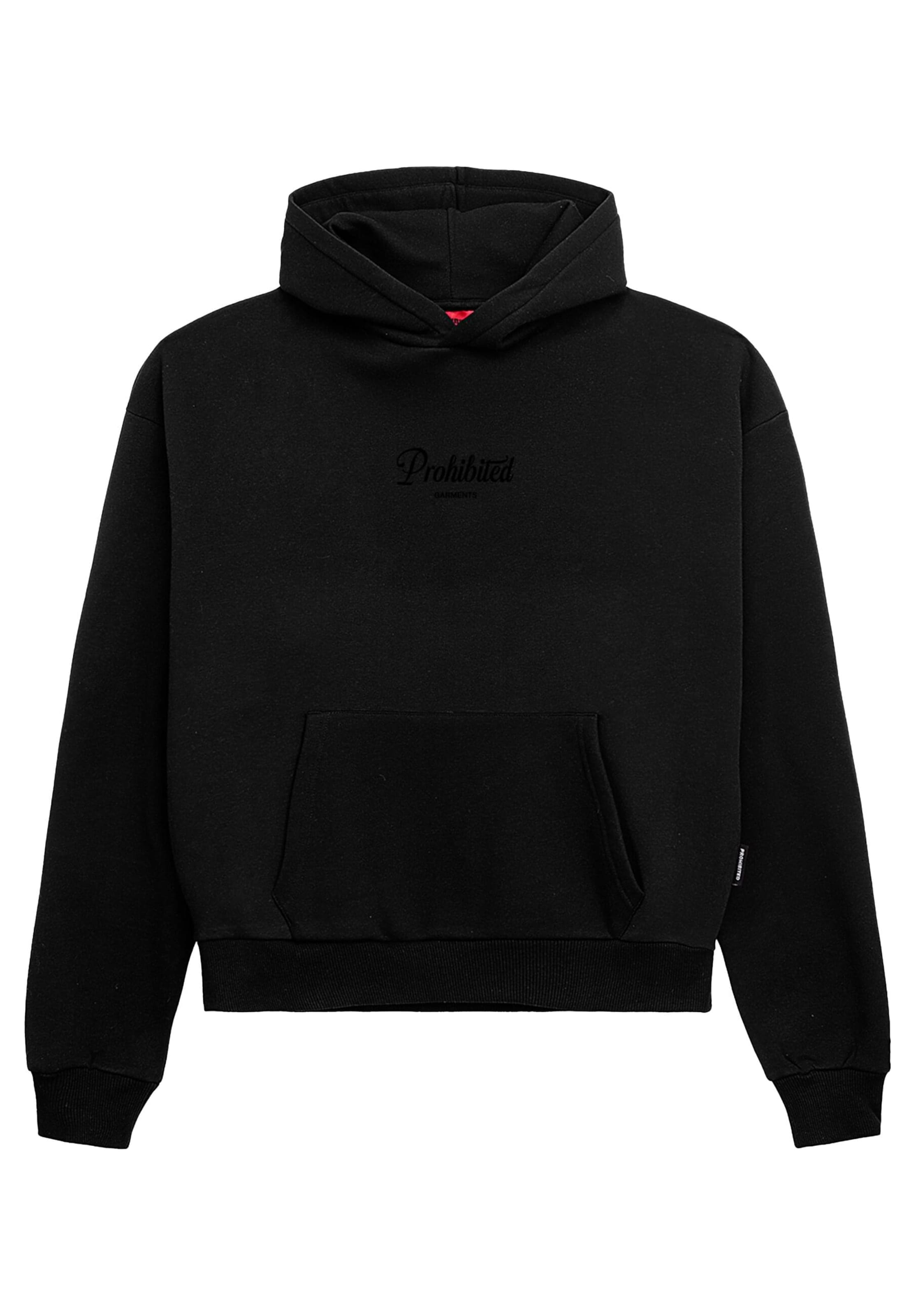 Sweat-shirt Prohibited en noir : devant