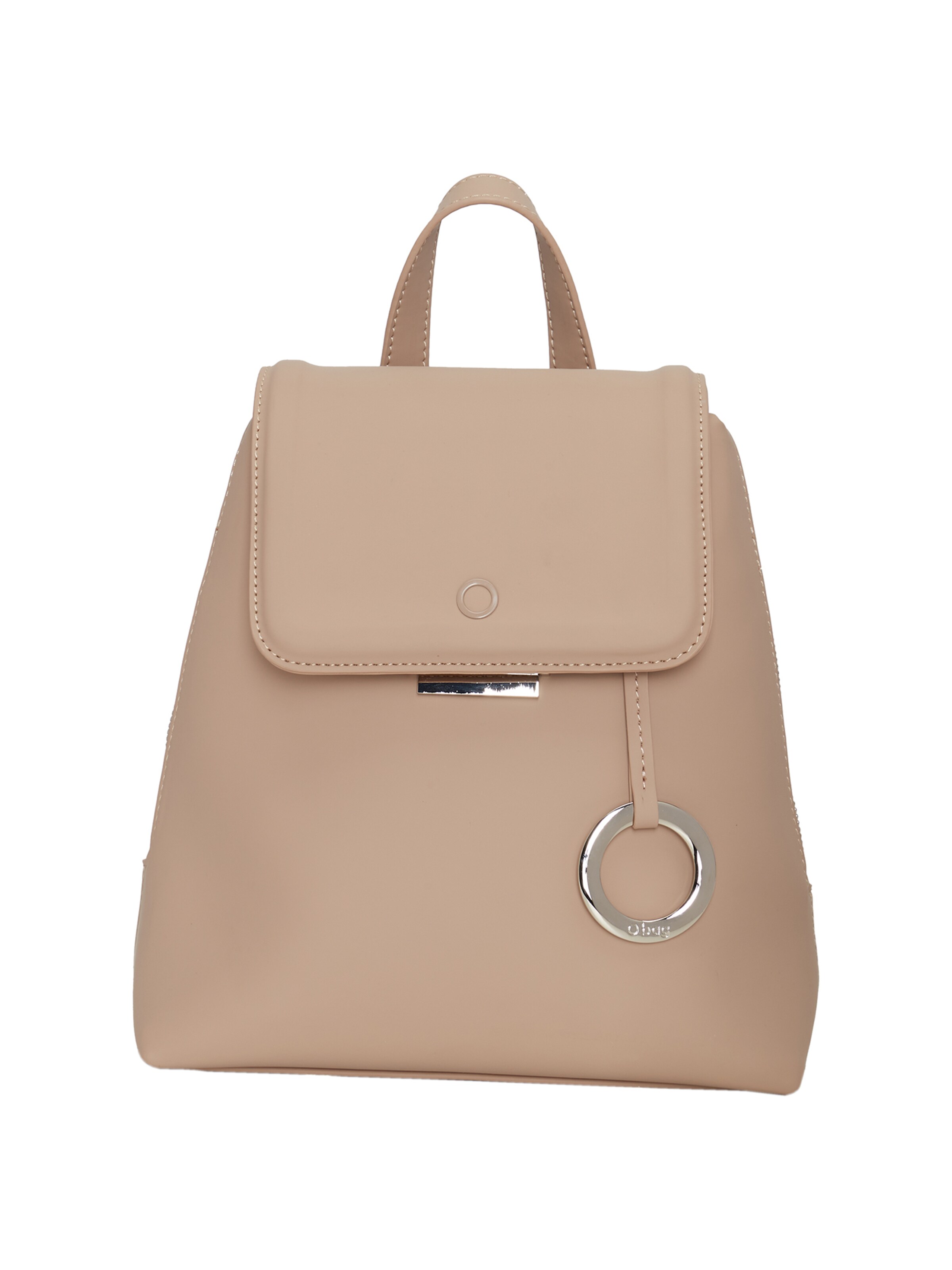 O bag Backpack in Beige: front