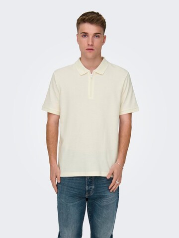 Only & Sons Poloshirt 'MIKE' in Weiß: predná strana