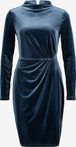 zero Samtkleid mit Raffungen in Blau: Vorderseite