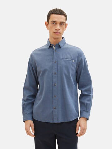 TOM TAILOR Regular fit Button Up Shirt in Blue: front