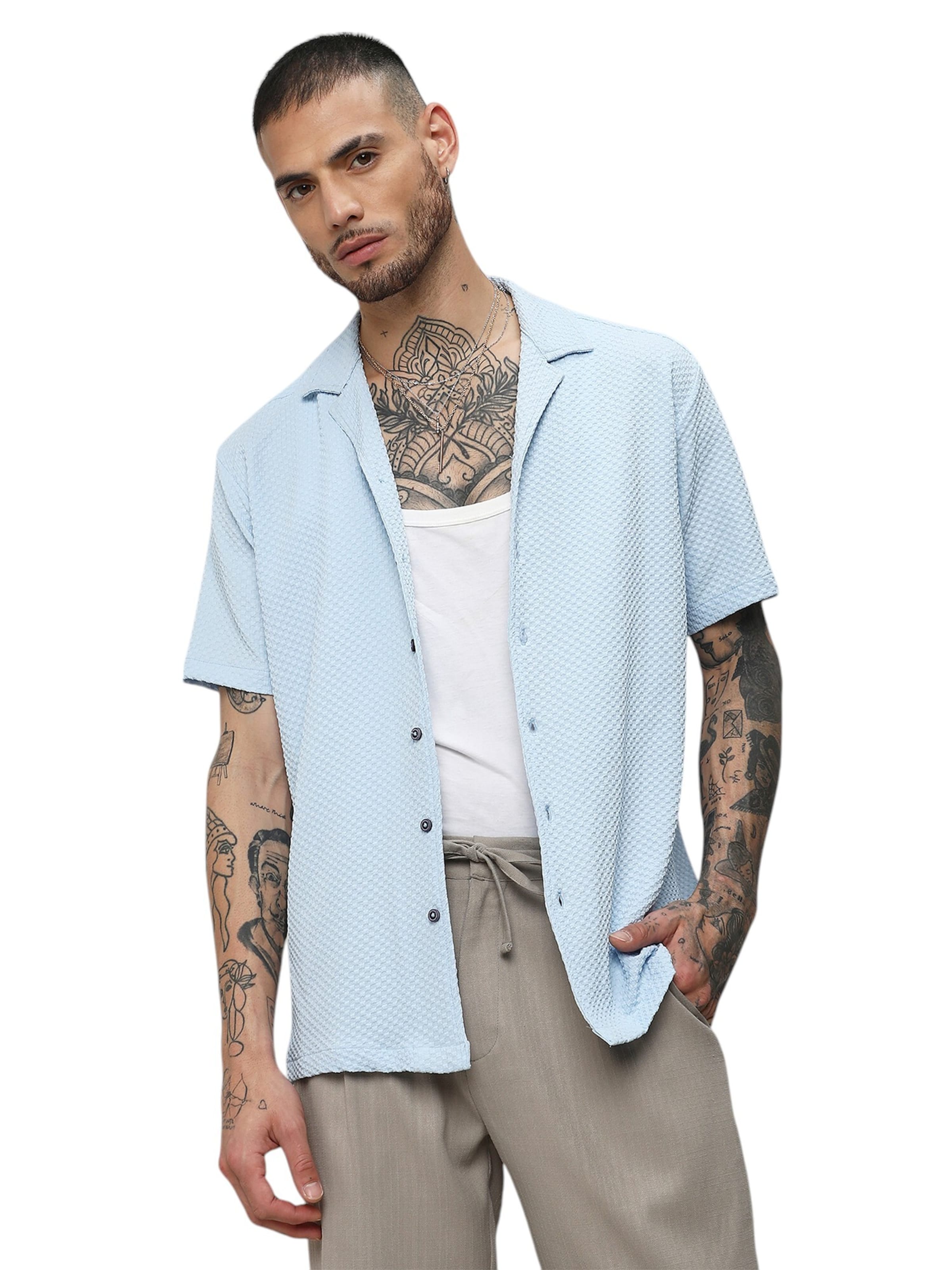 Campus Sutra Comfort Fit Skjorta 'Suzanne' i blå: framsida