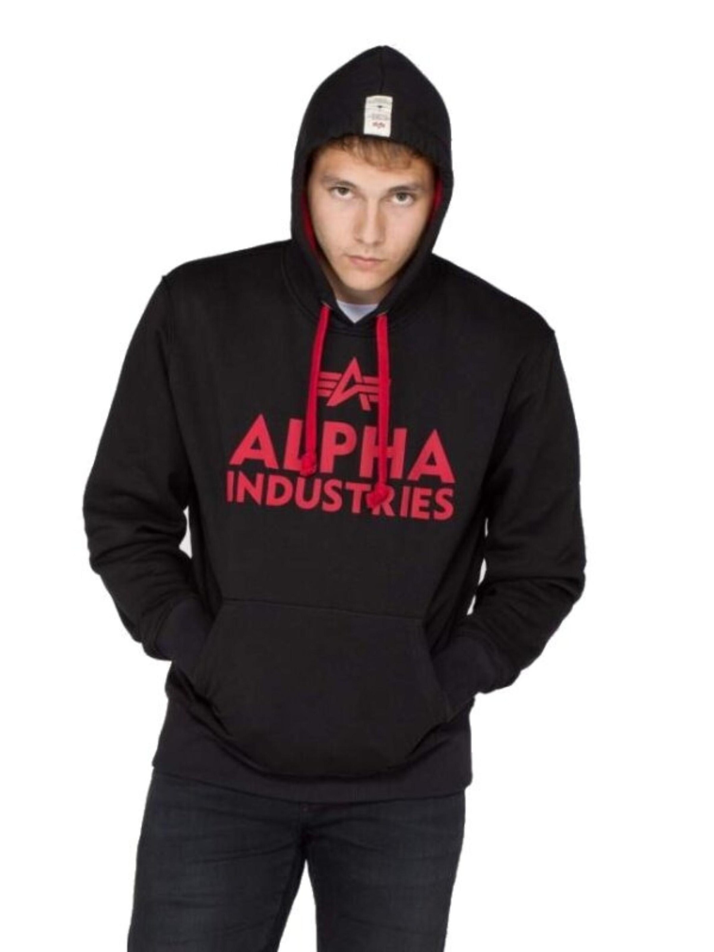 ALPHA INDUSTRIES Sweatshirt 'Foam Print'‌‌‌‌‌ in Schwarz
