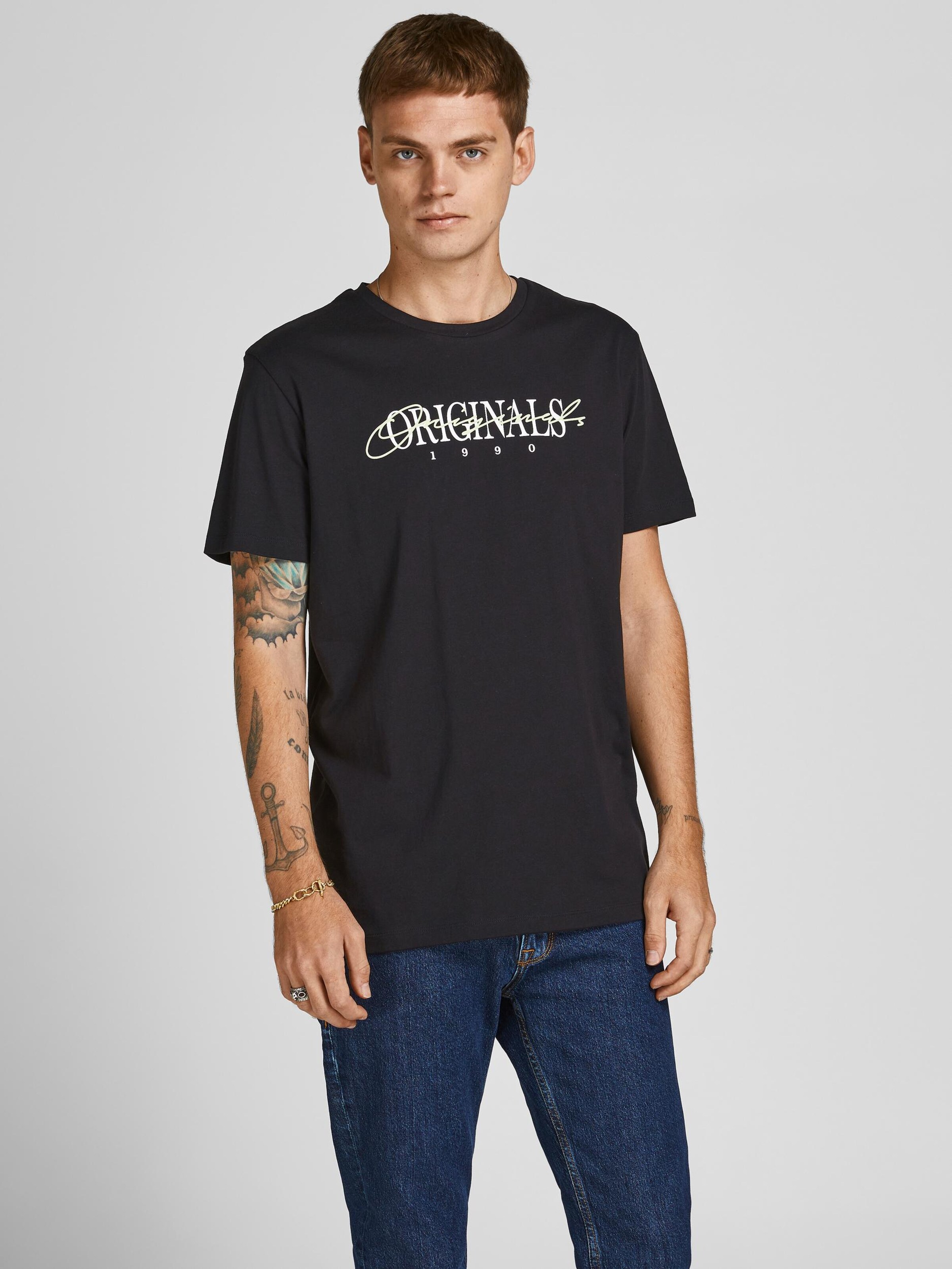 Männer Shirts JACK & JONES T-Shirt in Schwarz - MI60287 Männer Shirts JACK & JONES T-Shirt in Schwarz - MI60287