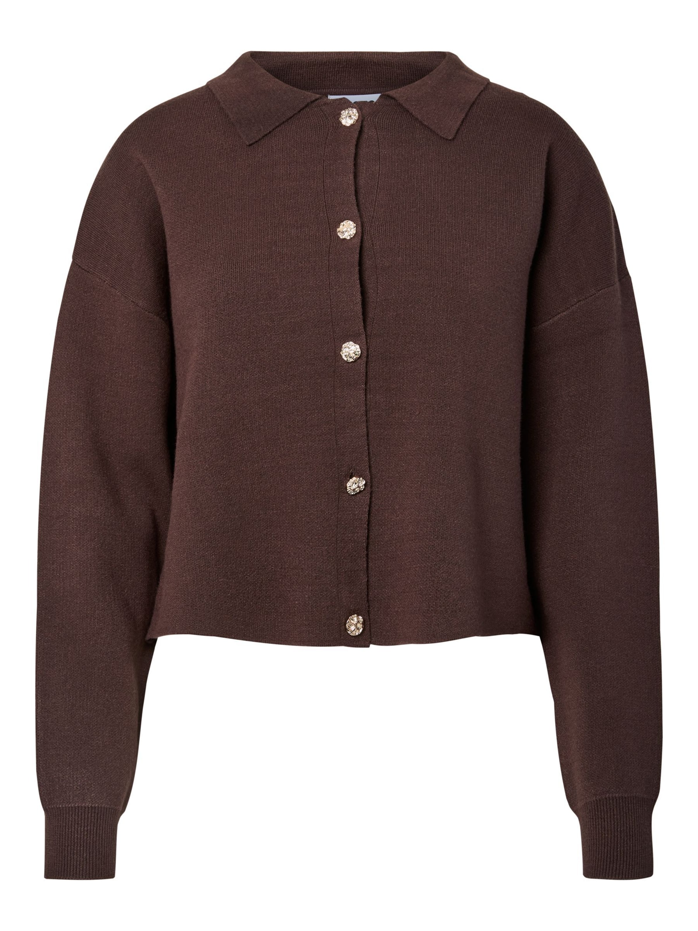 Cardigan 'PCJassy' PIECES en marron : devant