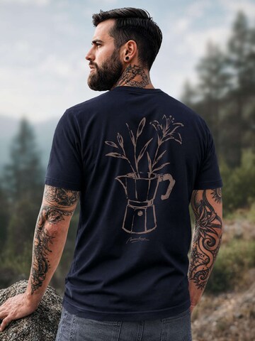 Neverless Shirt 'Mokka Flowers' in Blue