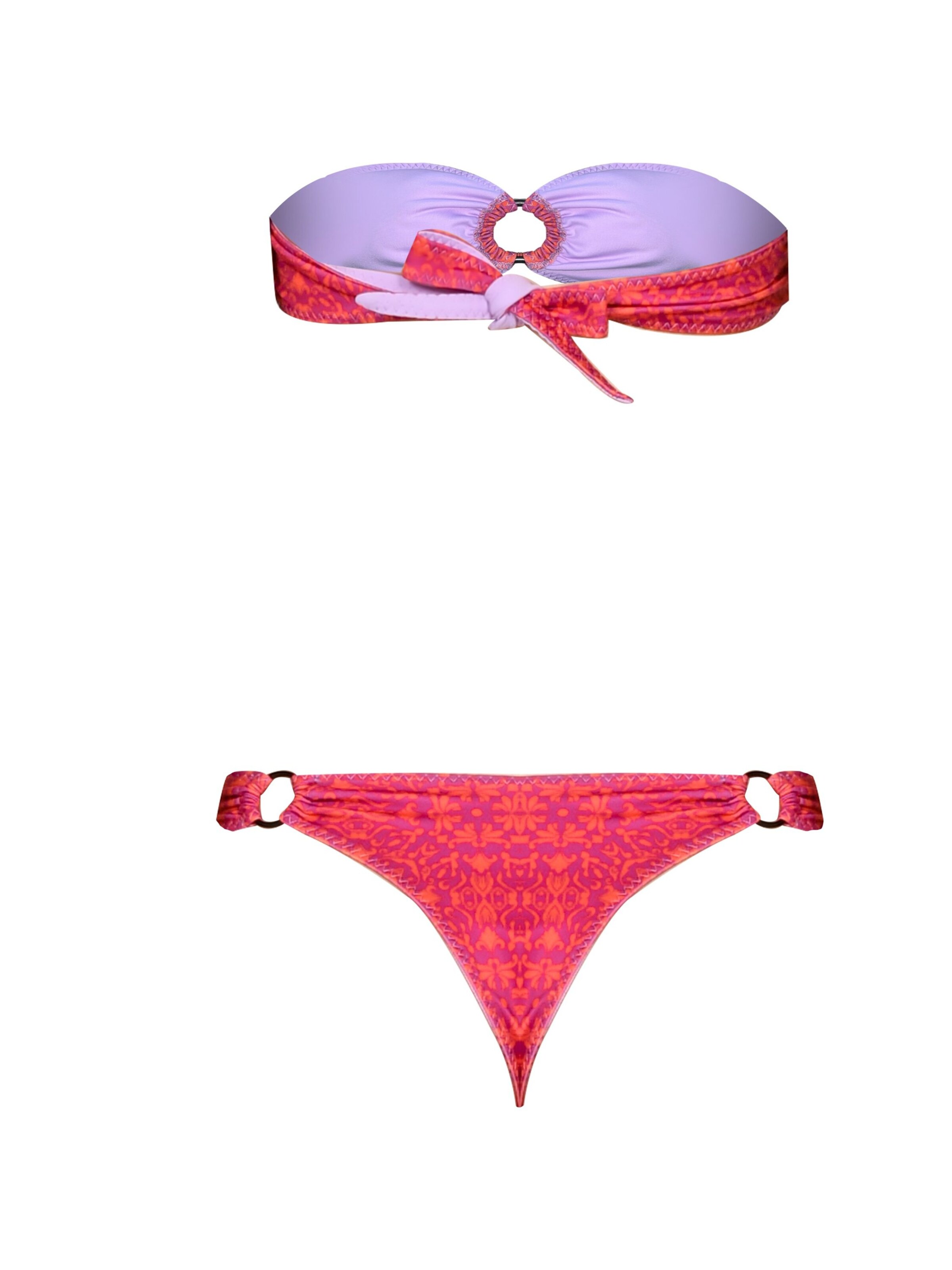 Kadoo Bandeau Bikini 'ECONYL® Ring of Fire Set 2-tlg.' in Roze