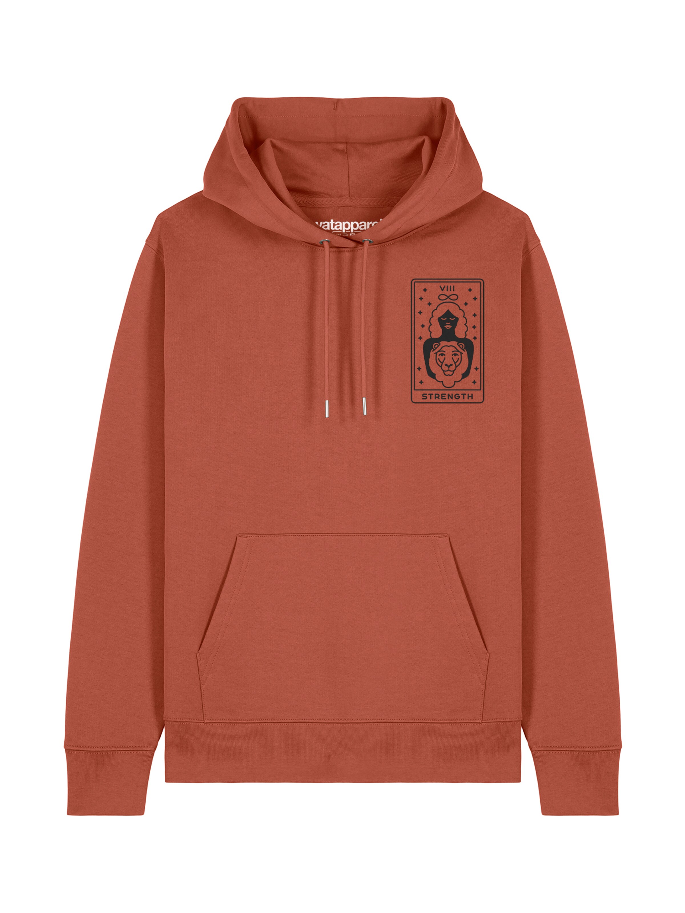 Watapparel Sweatshirt ' Tarot Strength ' in Bruin: voorkant