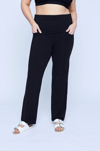 Ulla Popken Regular Broek in Blauw: voorkant