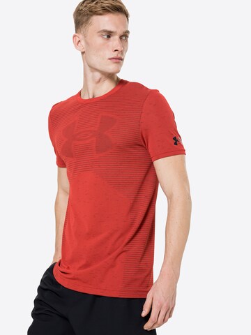 UNDER ARMOUR Klasický střih Funkční tričko – červená: přední strana