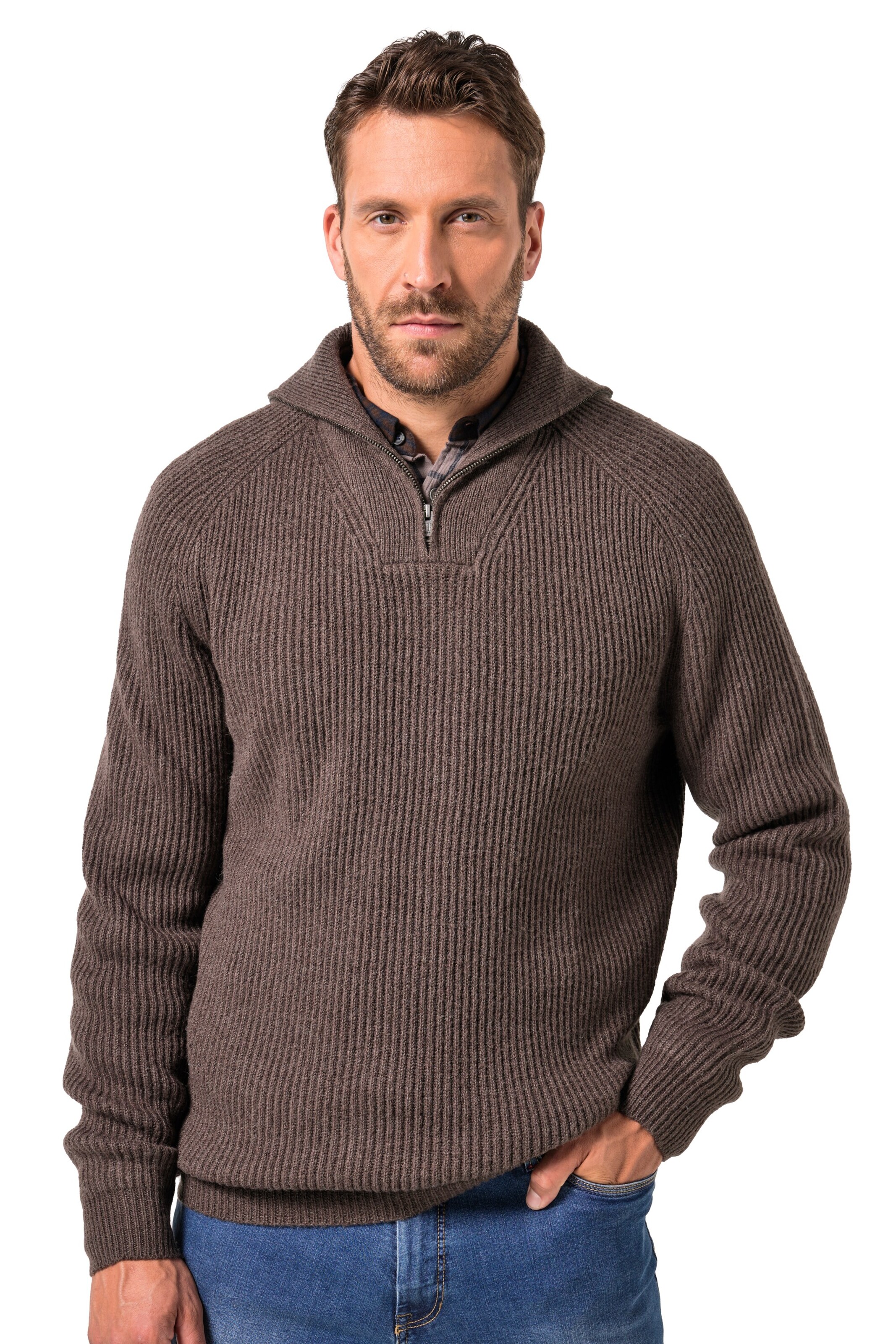 JP1880 Sweater in Brown: front