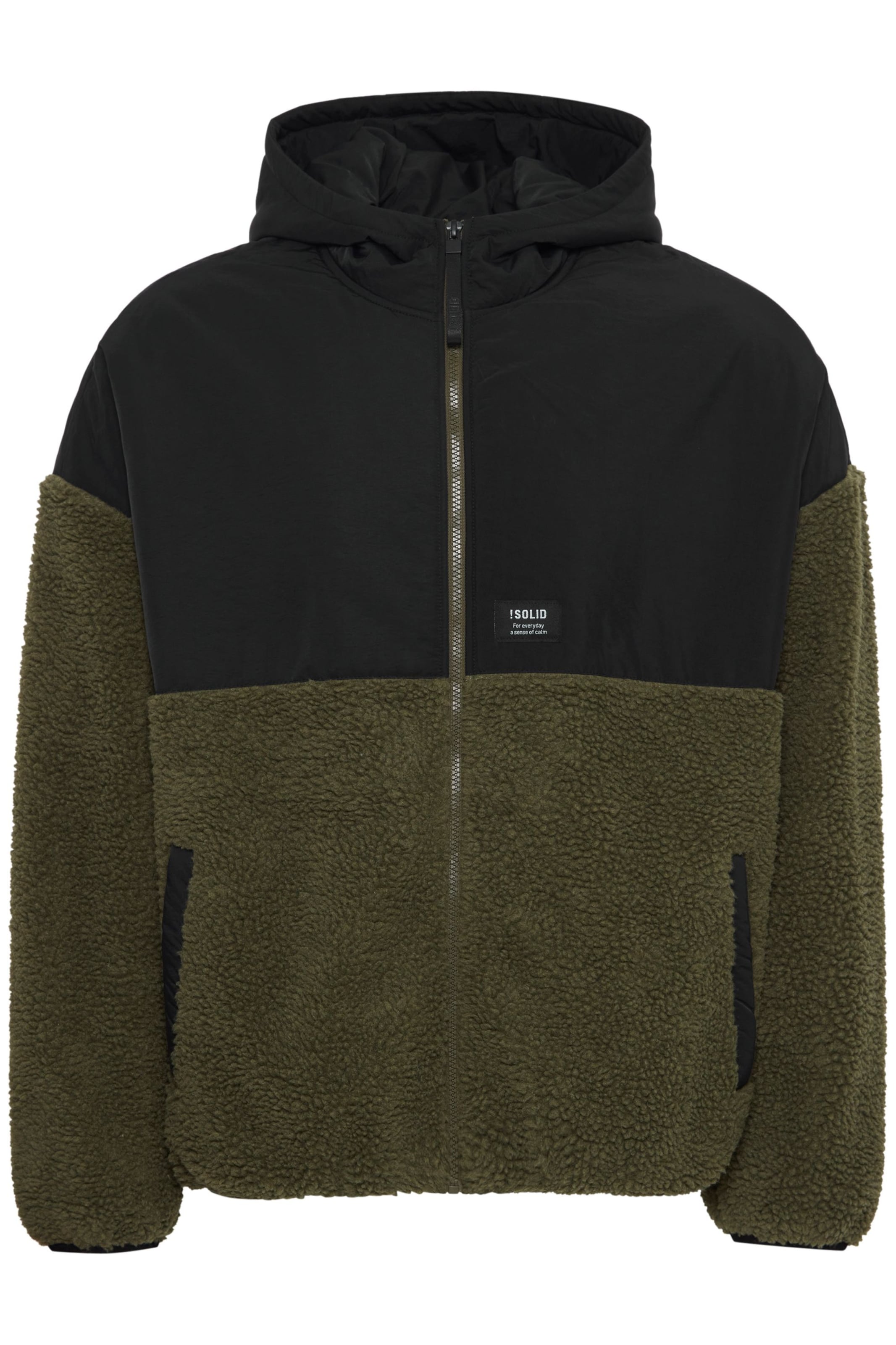 !Solid Fleece jas 'Mark' in Zwart: voorkant