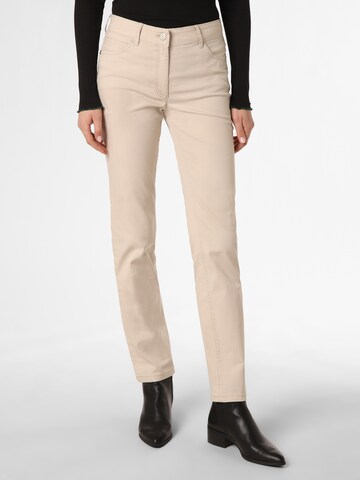 Coupe slim Pantalon 'Cora' ZERRES en beige : devant