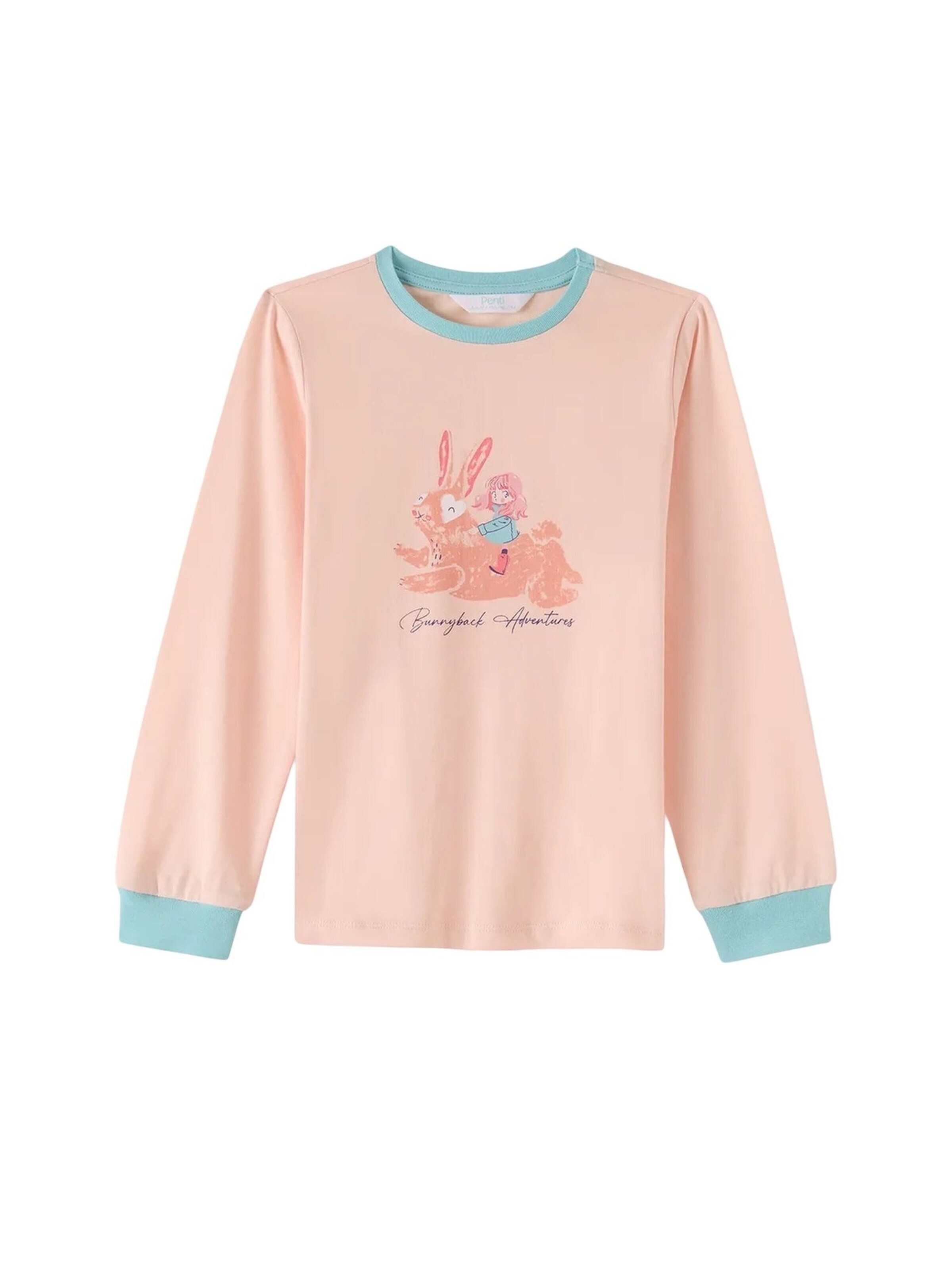 PentiPidžama set 'PENTI Mädchen Bunny Ride Baumwoll-Schlafanzug-Set mit langen Ärmeln' - miks boja boja