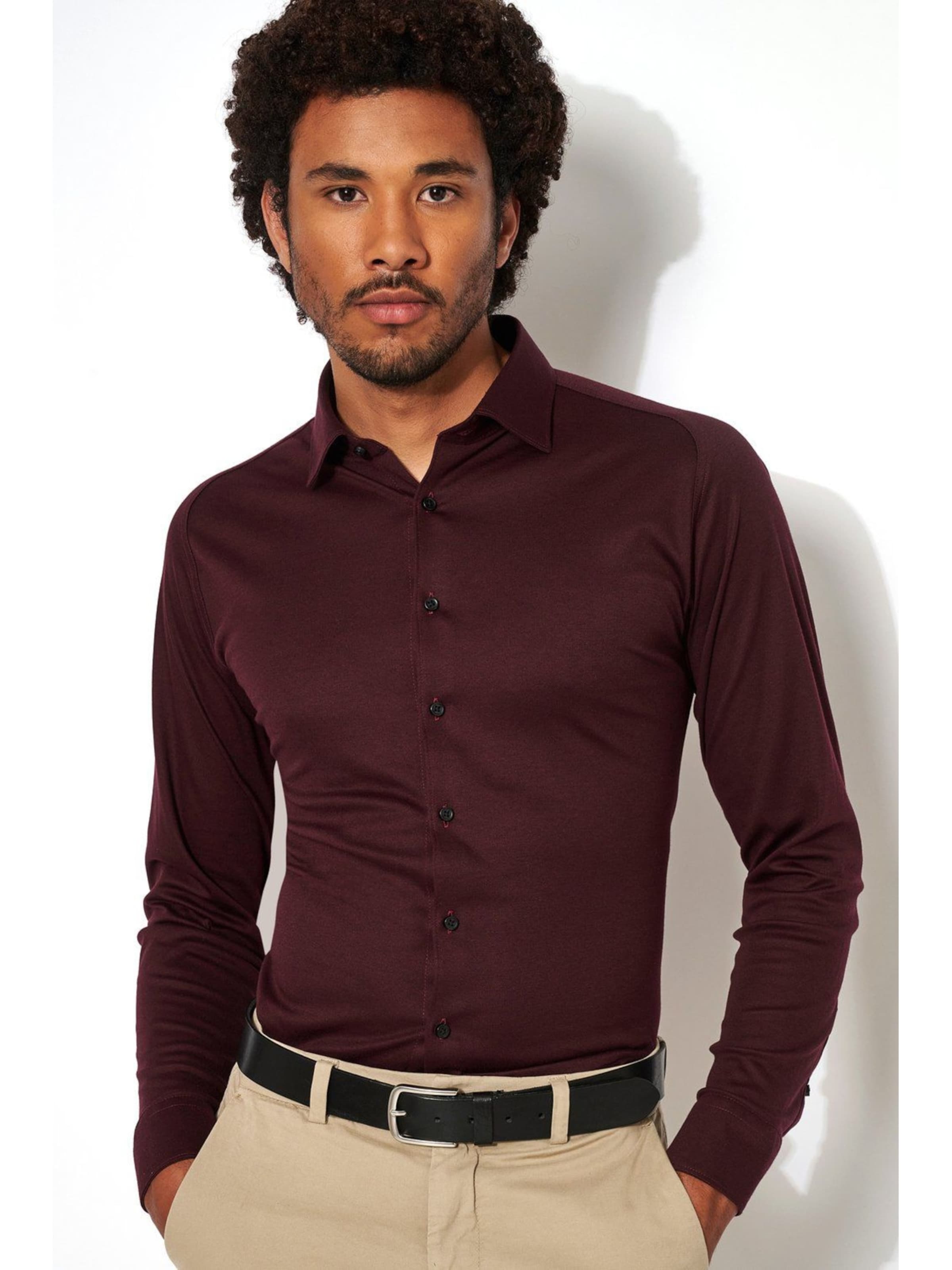 DESOTO Slim fit Button Up Shirt 'Kent' in Red