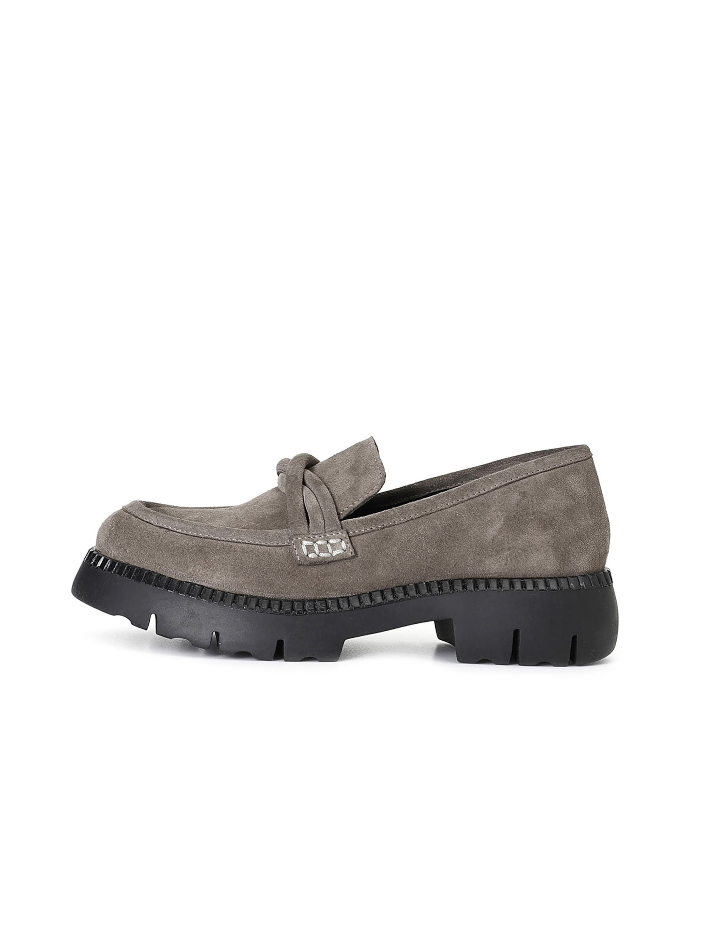 CAFè NOIR Moccasin in Grey: front