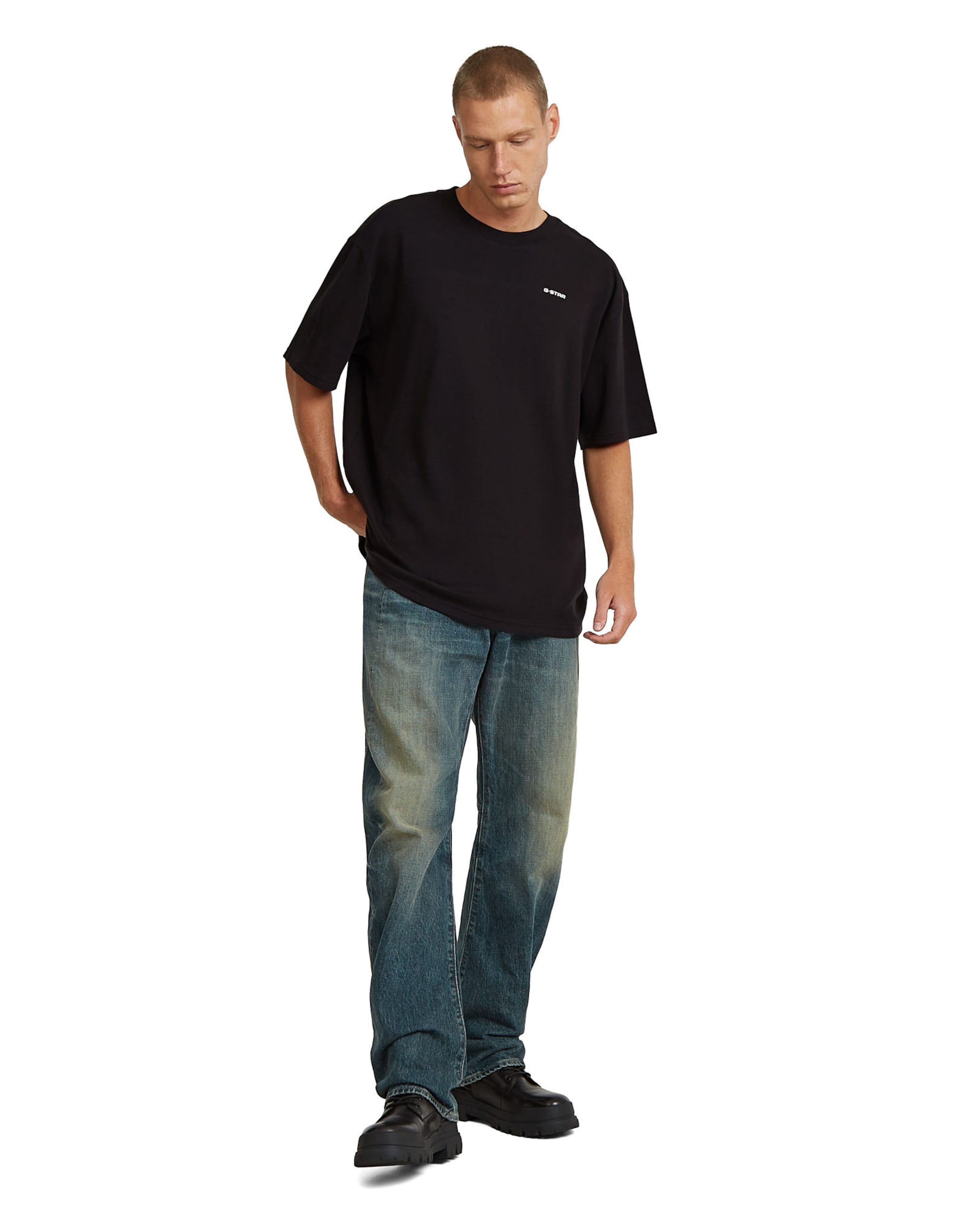 G-STAR Shirt 'Rib Insert Relaxed' in Black