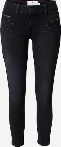 FREEMAN T. PORTER גזרת סלים ג'ינס 'Alexa' בשחור: מלפנים