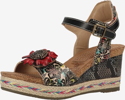 Laura Vita Sandales à lanières en mélange de couleurs / noir, Vue avec produit