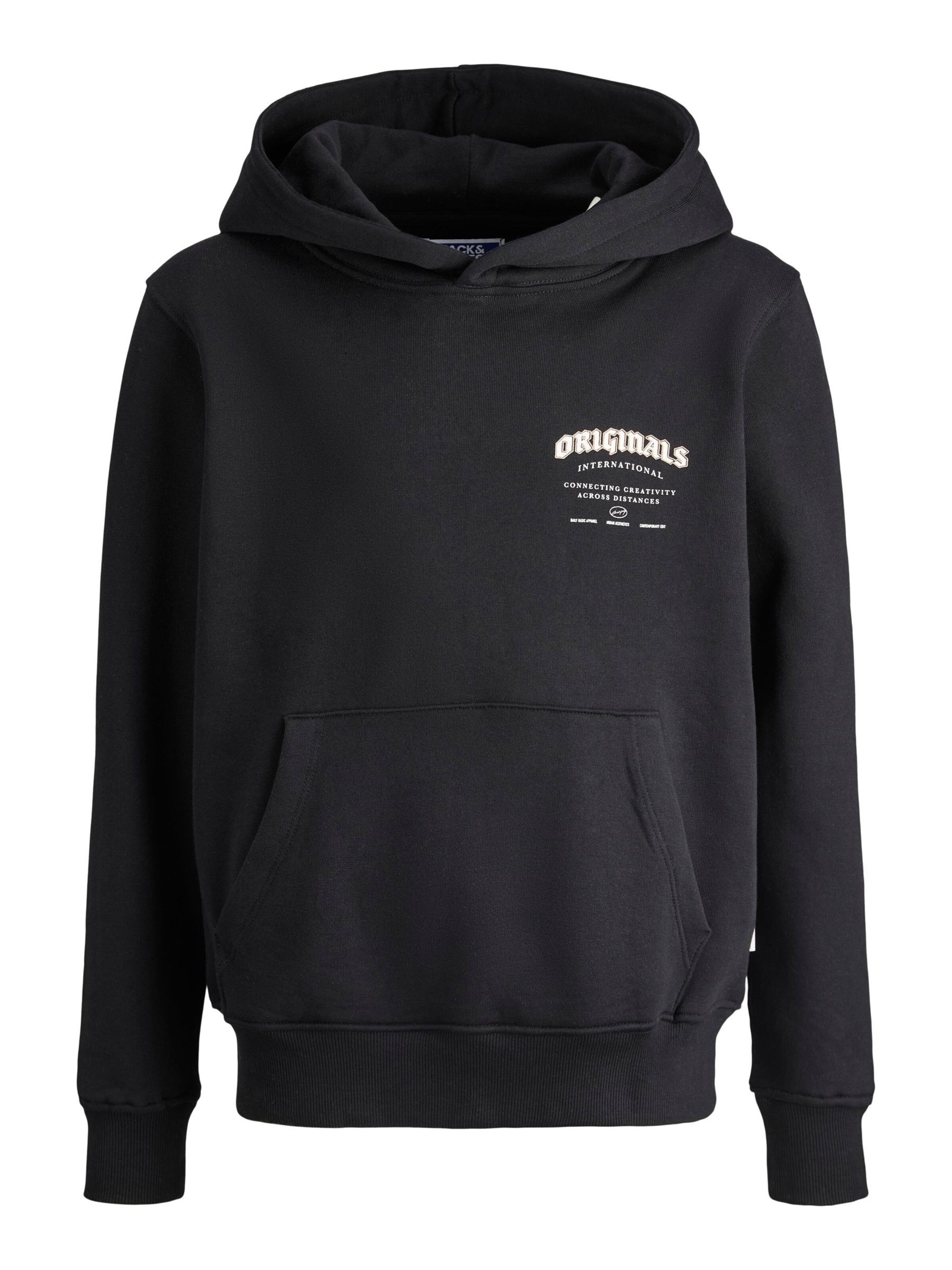 Jack & Jones Junior Sweatshirt in Zwart: voorkant