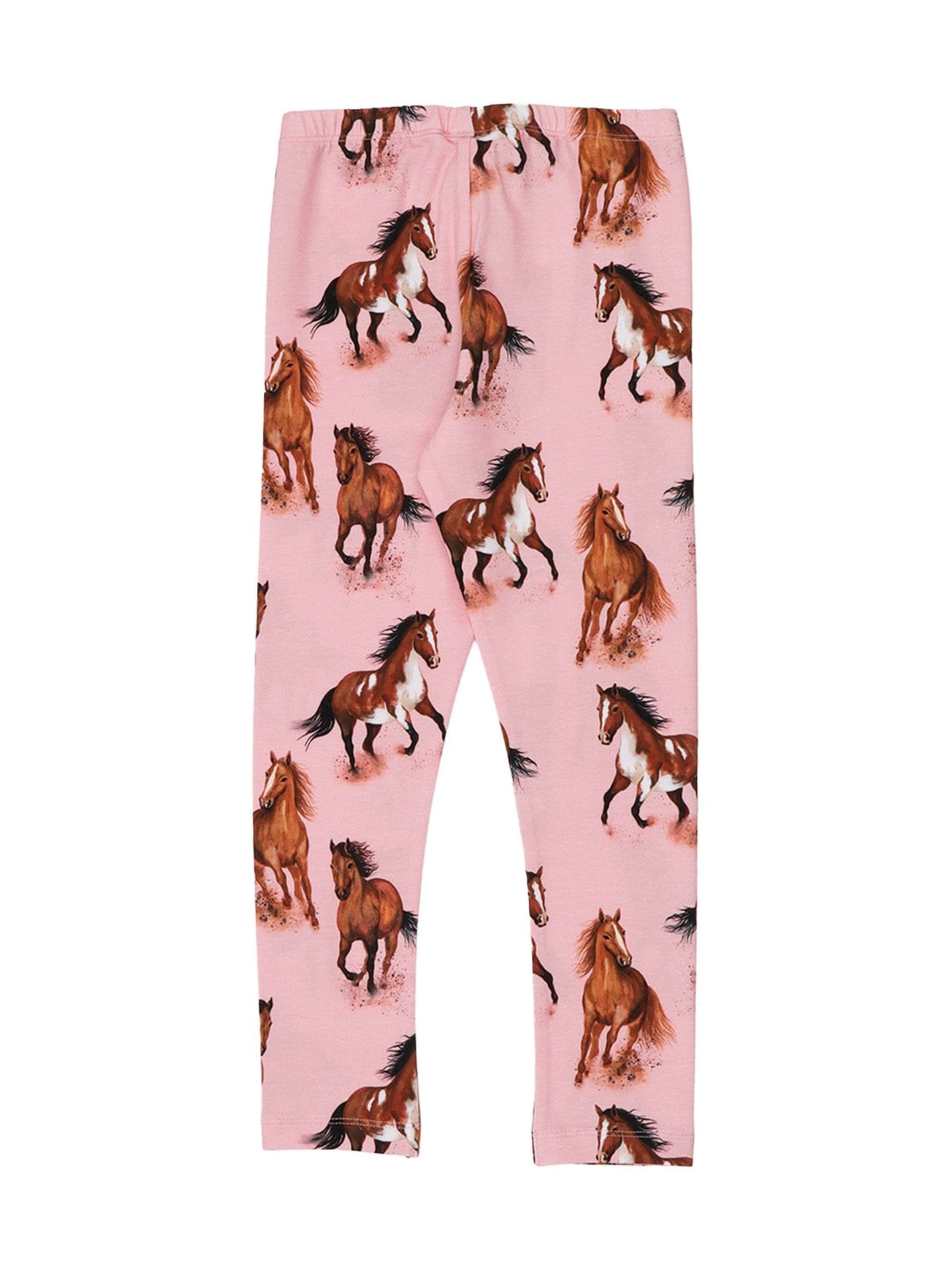 Walkiddy Skinny Leggings 'Walkiddy - Graceful Horses Leggings' in Pink: Vorderseite