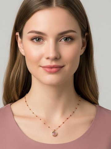 Sergio Engel Kette 'Beach Kette 01 Farbig akzentuierte Stahlkette mit Natursteinanhänger'‌‌‌‌‌‌ in Pink