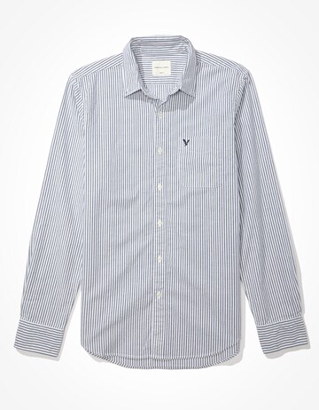 American Eagle Button Up Shirt in Blue: front