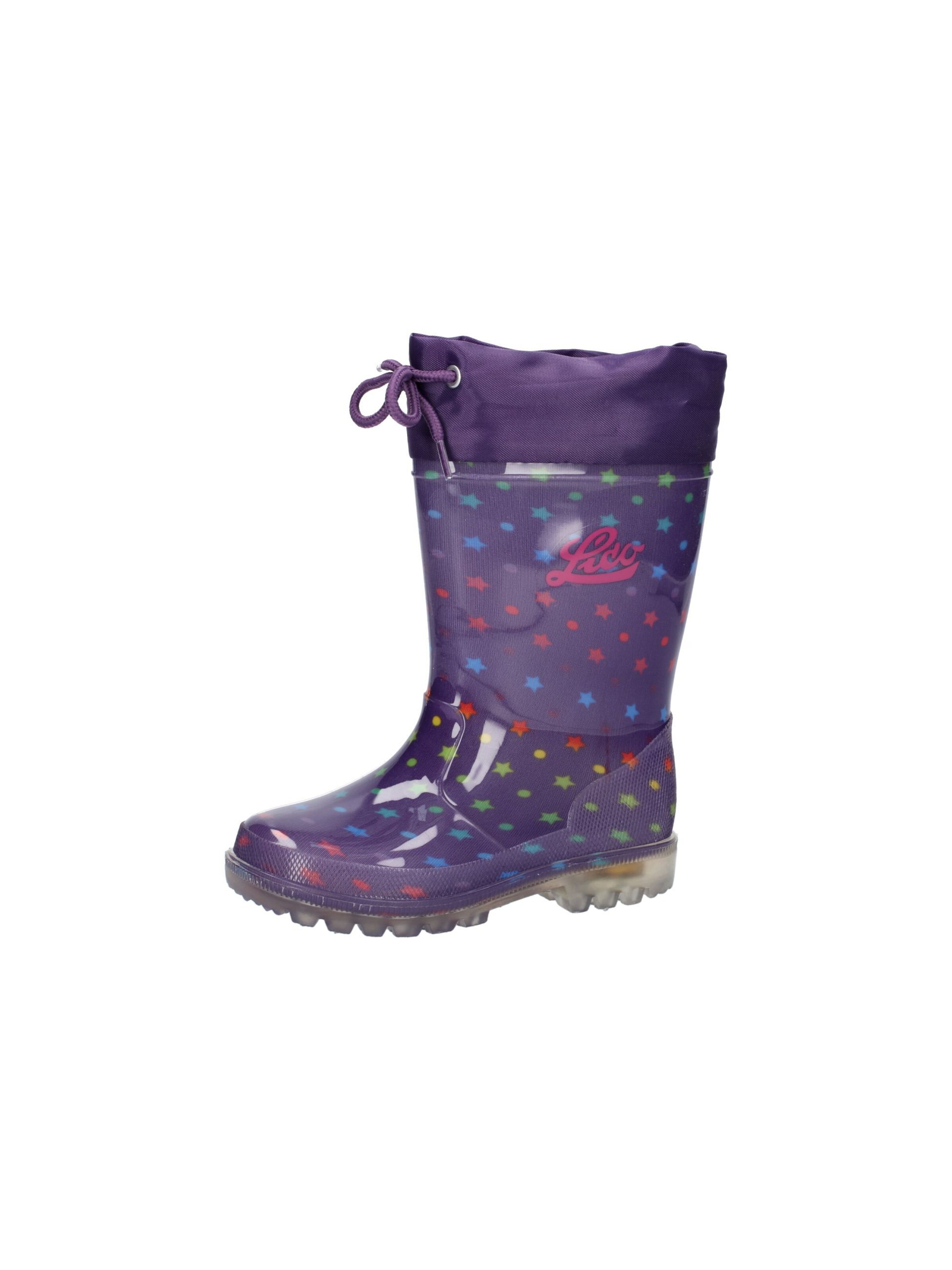 LICO Rubber Boots 'Power Blinky' in Purple: front