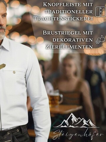 Steigenhöfer Regular fit Traditional Button Up Shirt 'Vincent' in White