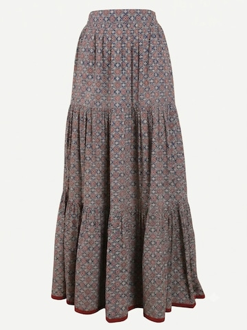 PfauGermany Rock 'FIORRA Women's Olive Green Printed Cotton Flared Skirt'‌‌‌‌‌‌‌ in Blau: Vorderseite