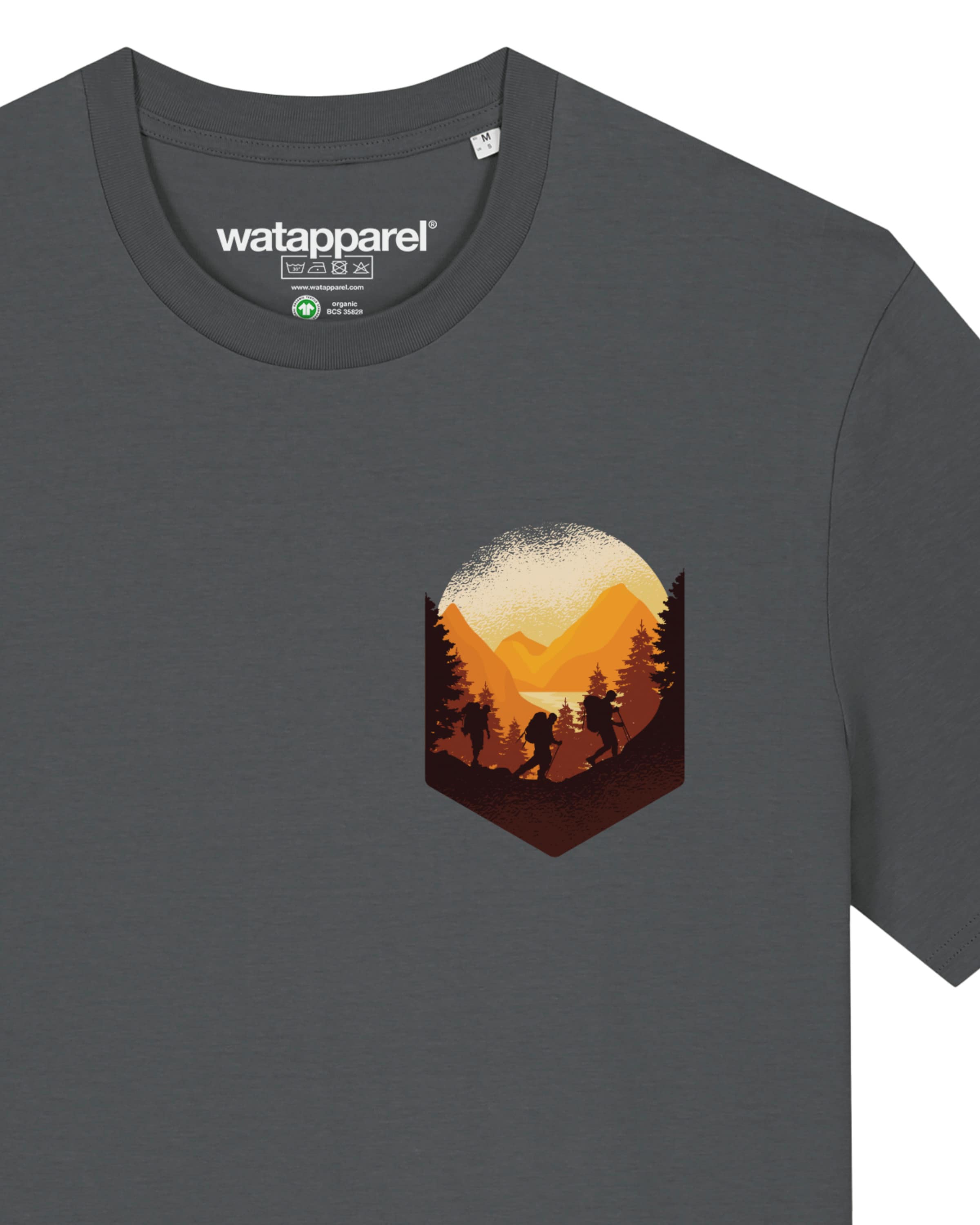 T-Shirt ' Hiking in the mountains ' Watapparel en gris