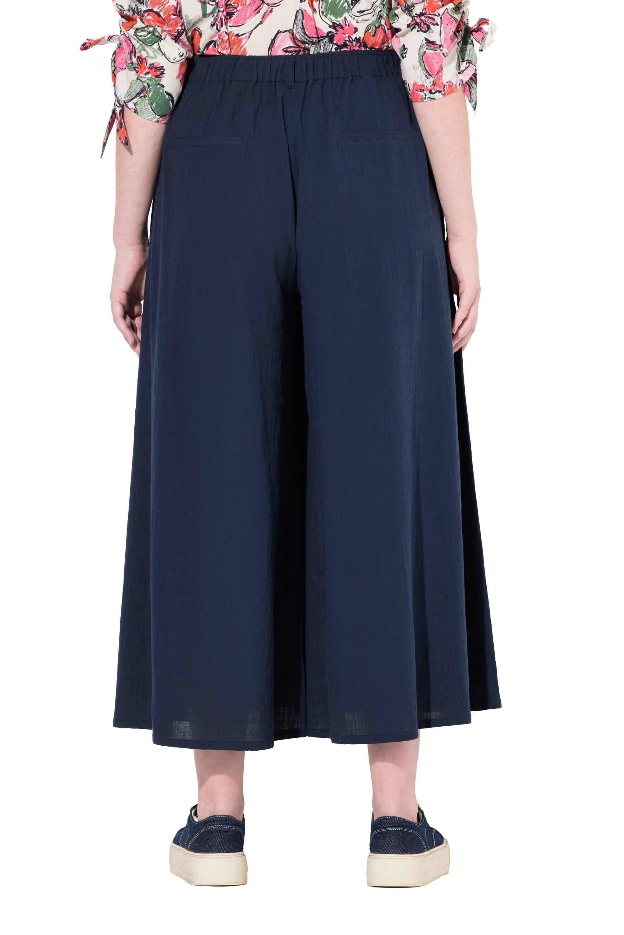 Ulla Popken Wide leg Broek in Blauw