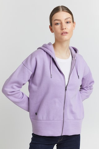 Oxmo Zip-Up Hoodie 'Holunder' in Purple: front