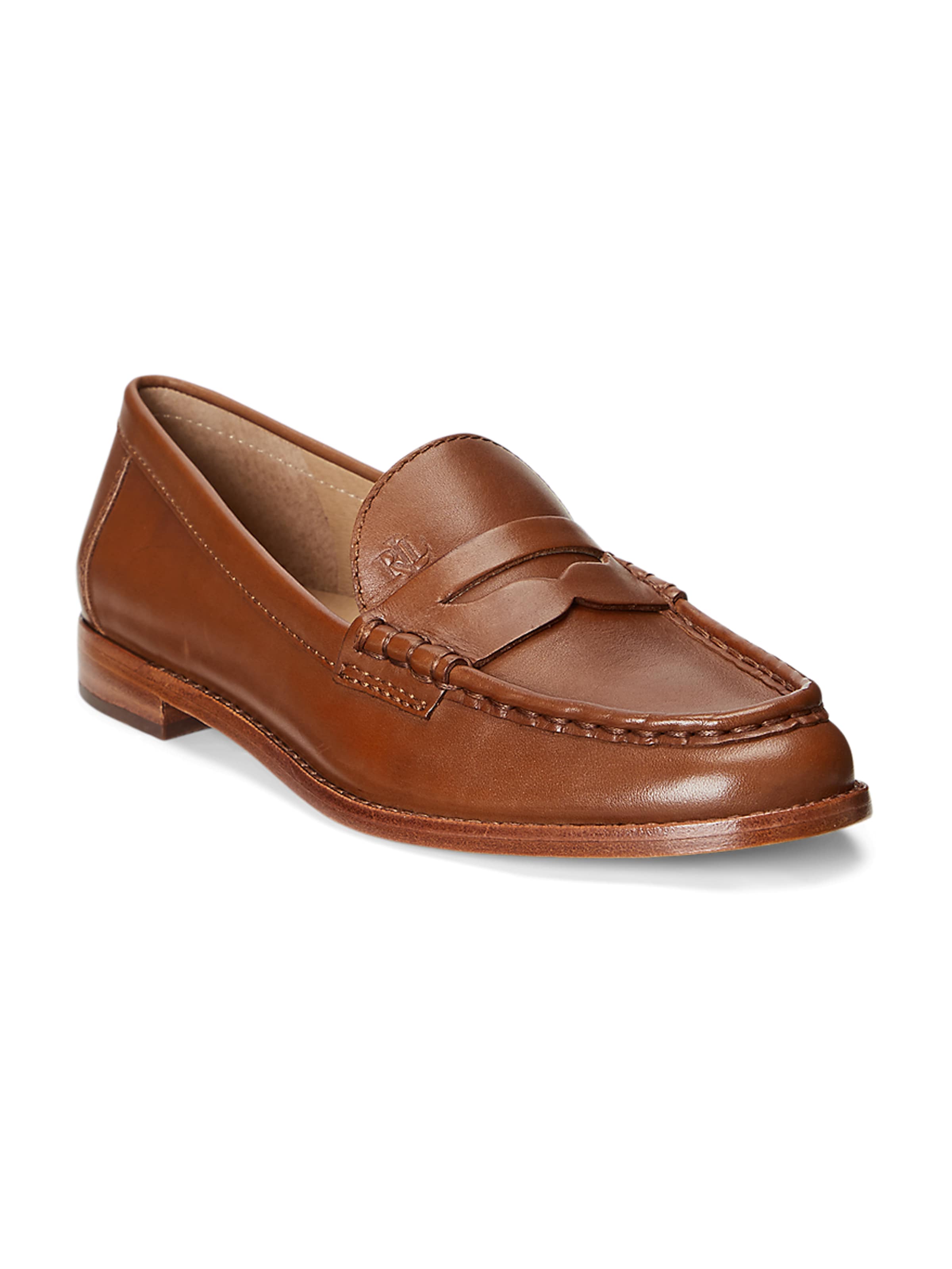 Chaussure basse Lauren Ralph Lauren en marron : devant