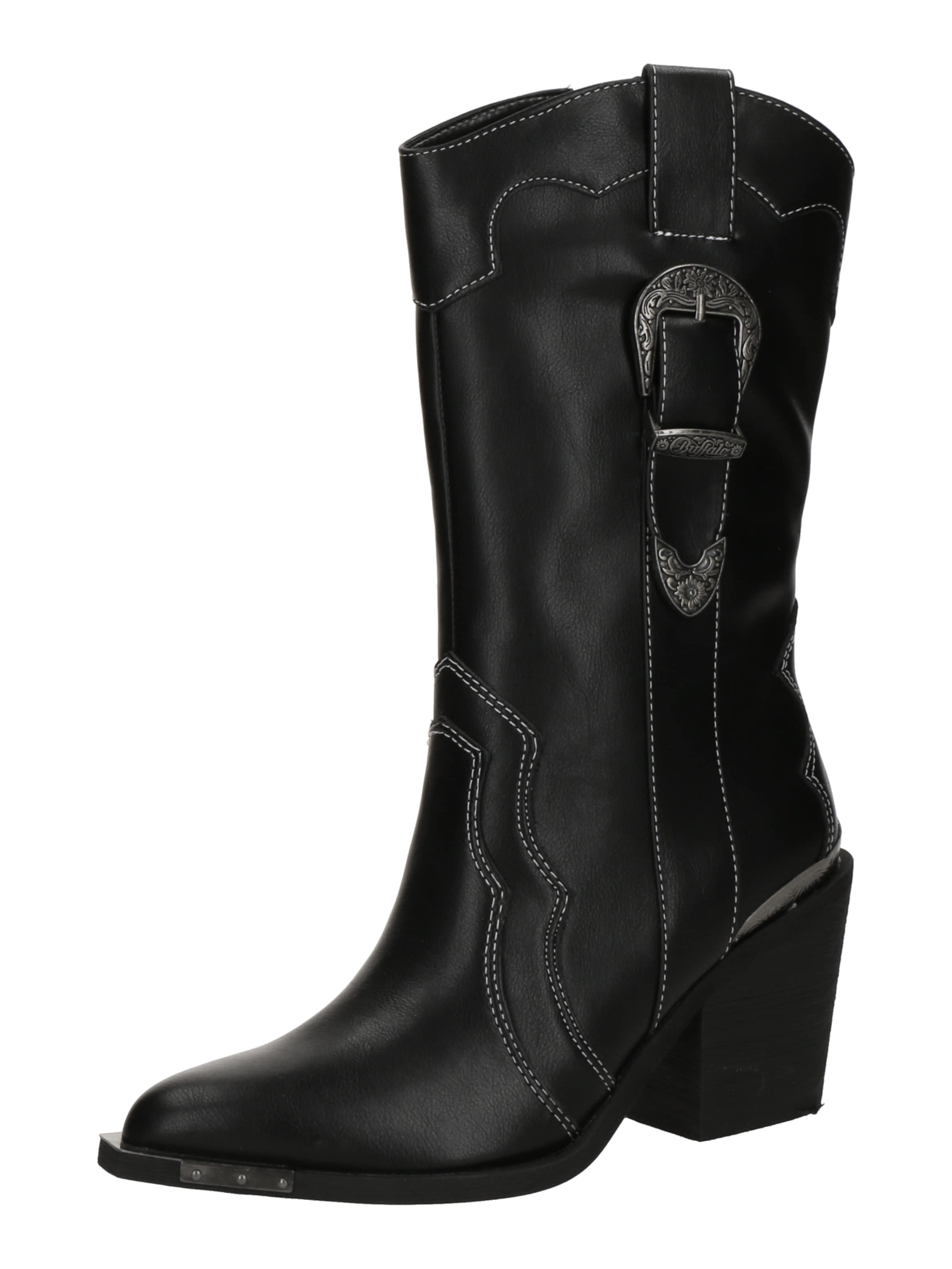 Bottes de cowboy BUFFALO en noir : devant