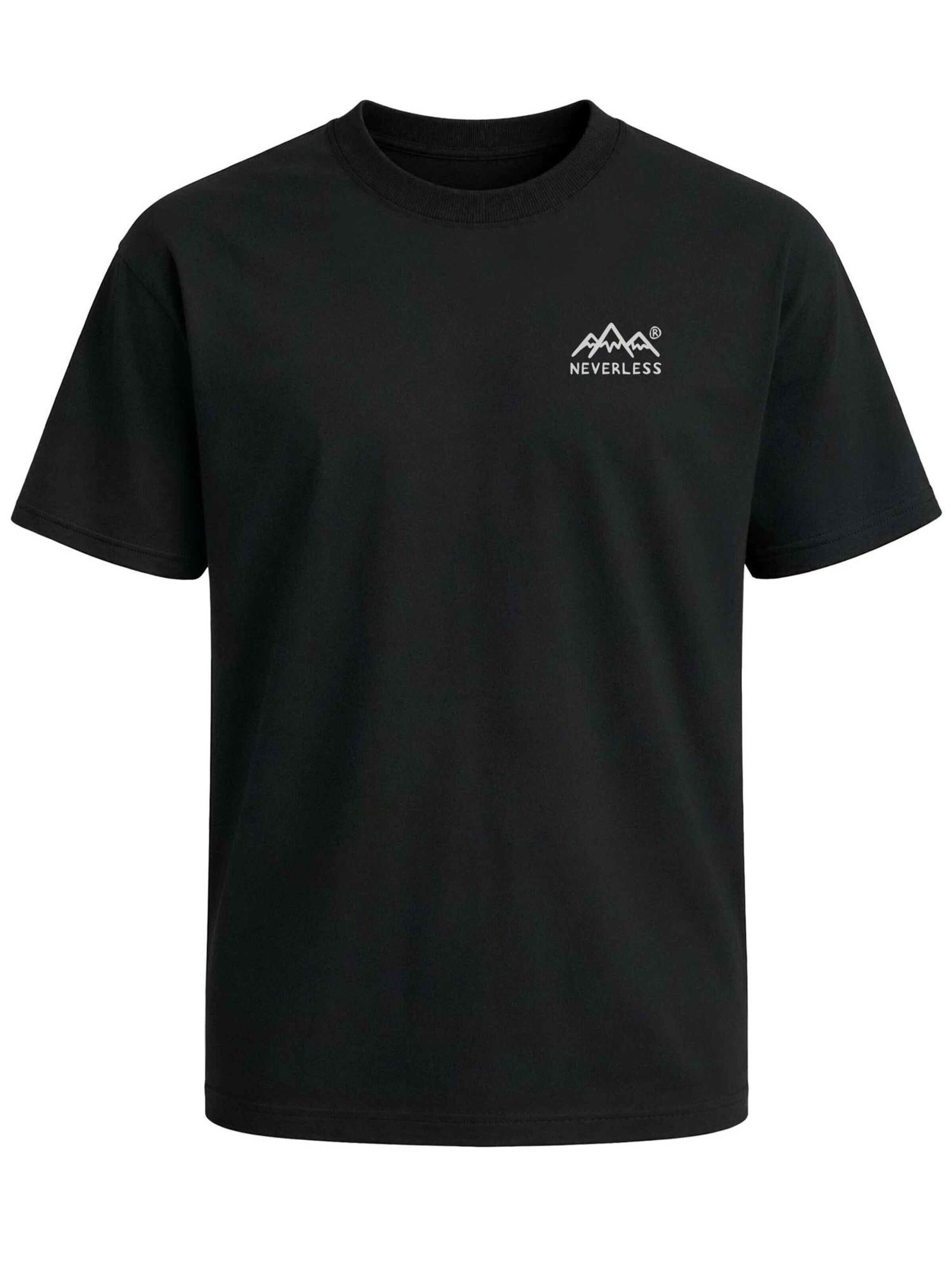 Neverless Shirt 'Minimalistic Camping'‌‌‌‌‌‌‌‌‌ in Schwarz: Vorderseite