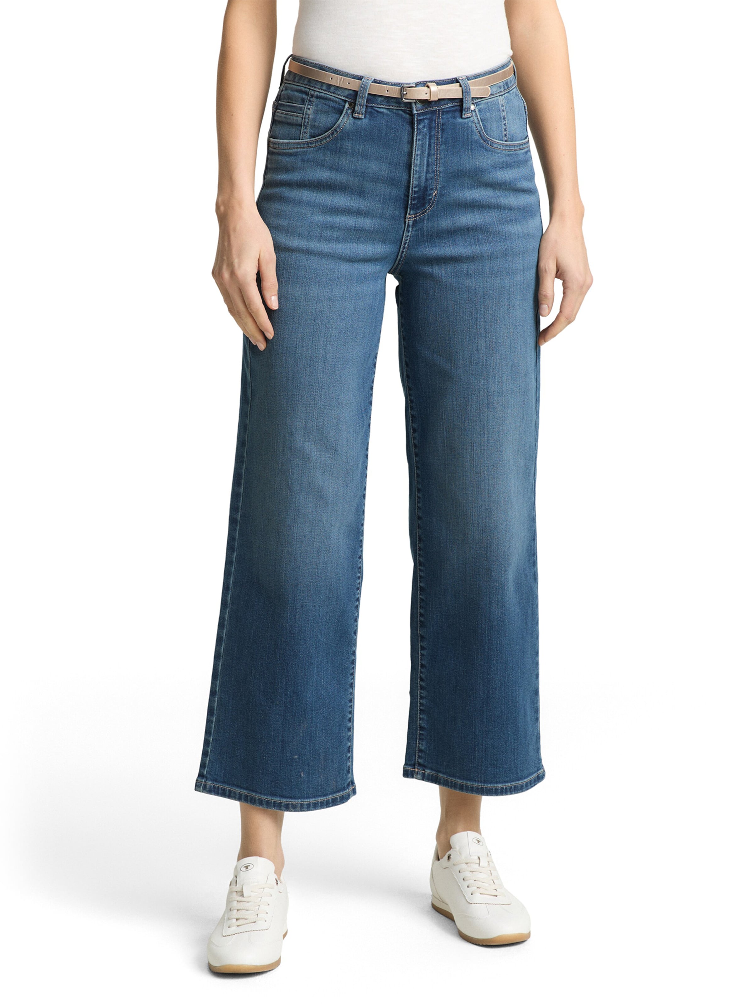 Wide leg Jeans 'NELMA' de la TOM TAILOR pe albastru: față