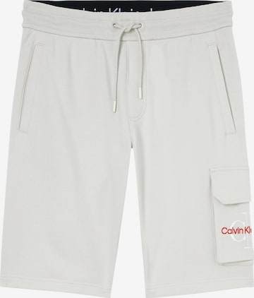 Calvin Klein Jeans Cargobroek in Wit: voorkant