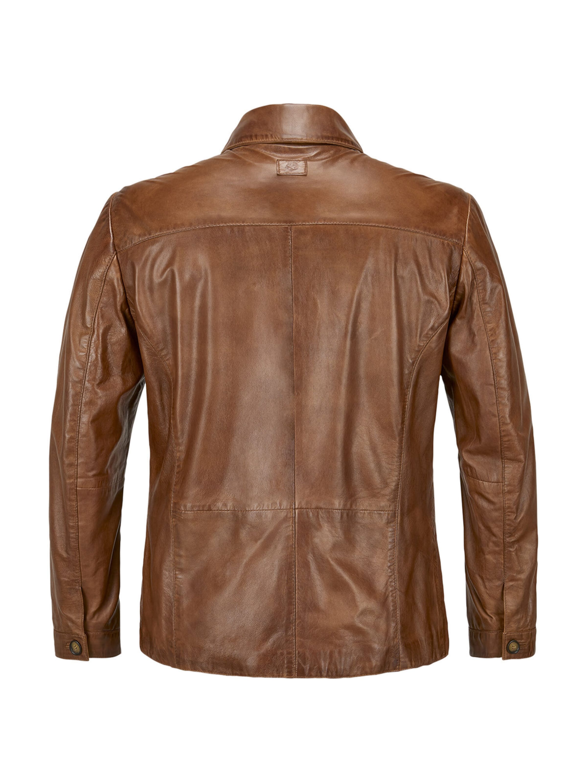 MILESTONE Lederjacke 'MSArturo' mit Ziernähten in Braun