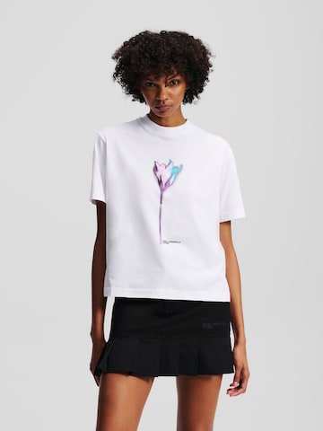 KARL LAGERFELD JEANS Тениска в бяло: отпред