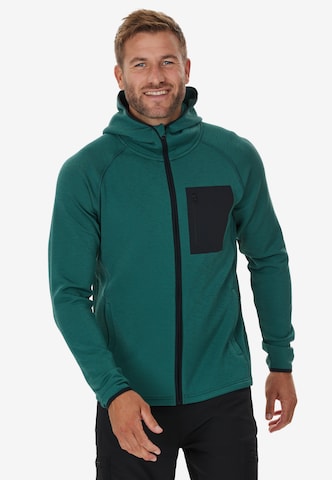 ENDURANCE Athletic Fleece Jacket 'Deerto' in Green: front
