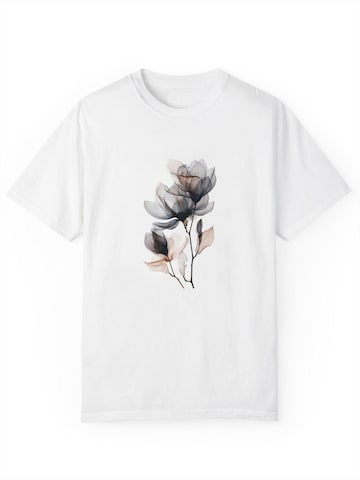 GORHEY Shirt 'Women's Summer Short-Sleeve Shirt with Flowers Print Tees' in White