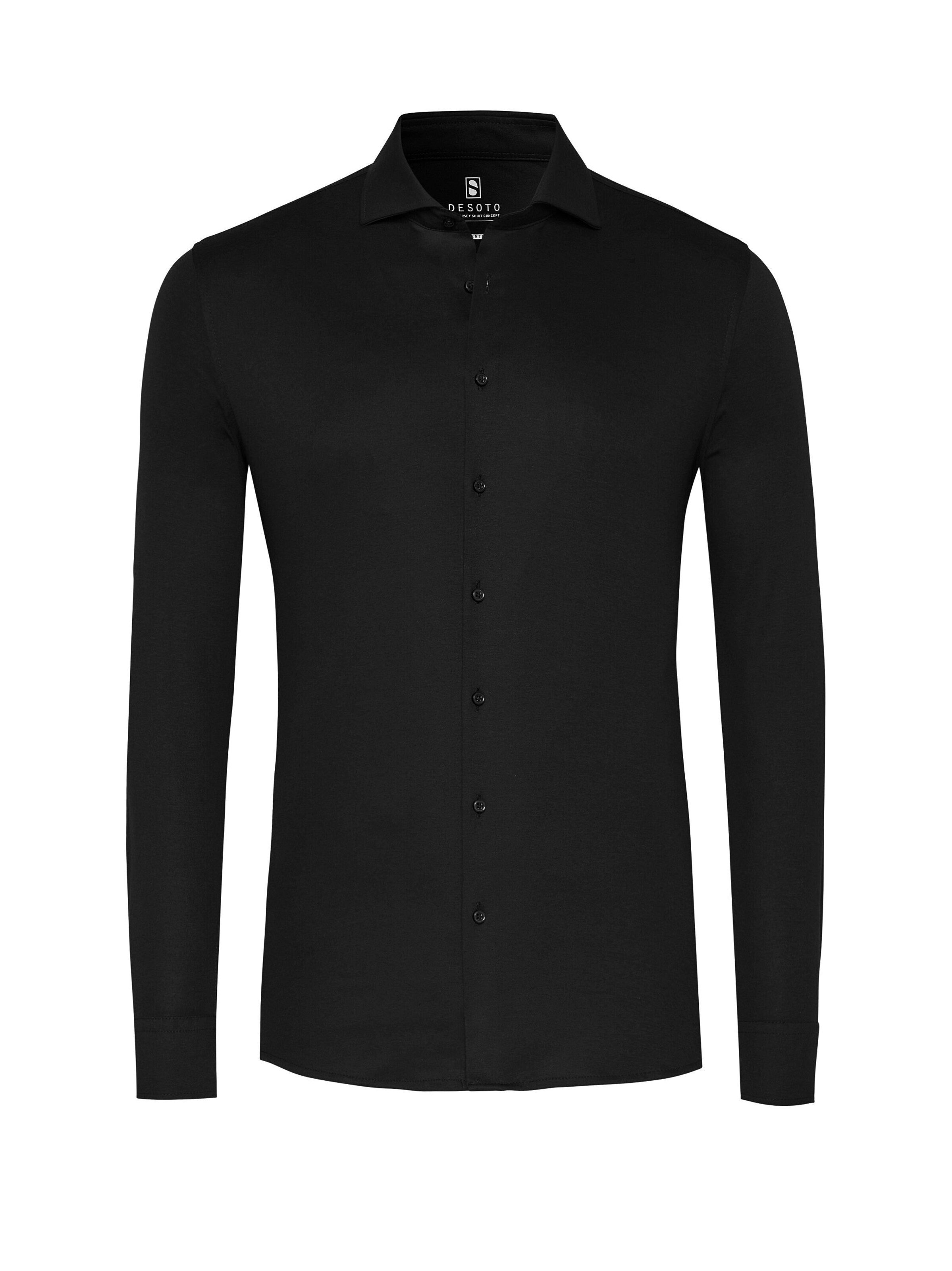 DESOTO Slim fit Zakelijk overhemd in Zwart: voorkant